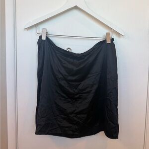 Reformation Black Silk Mini Skirt